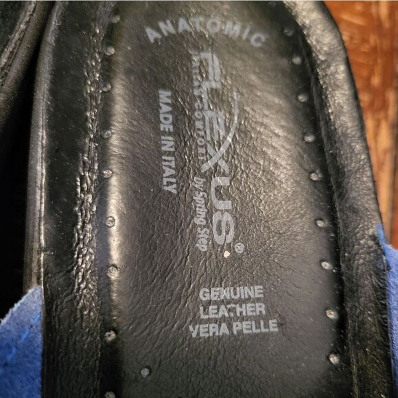 Flexus Italian Comfort By Spring Step Leather Sandals Black Red Floral, 8.5 - Picture 6 of 8